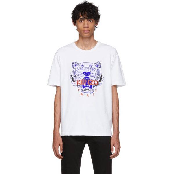 Kenzo Tiger-print Cotton-jersey T-shirt In 01 White | ModeSens
