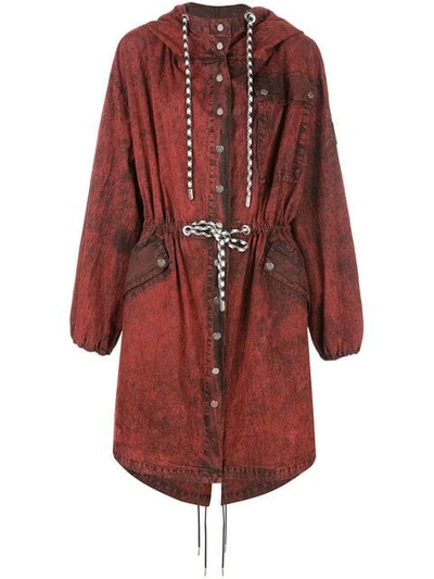 Proenza Schouler Slouchy Crinkle Cotton Coat In Red Wash