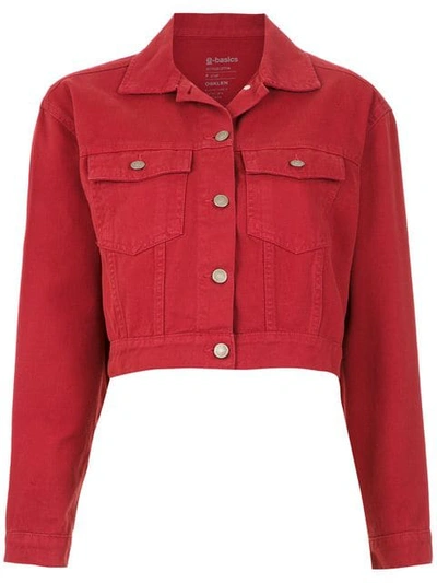 Osklen Cropped Denim Jacket In Red