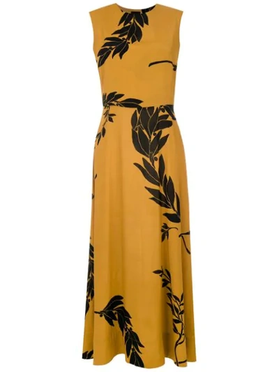 Osklen Printed Long Dress In Yellow