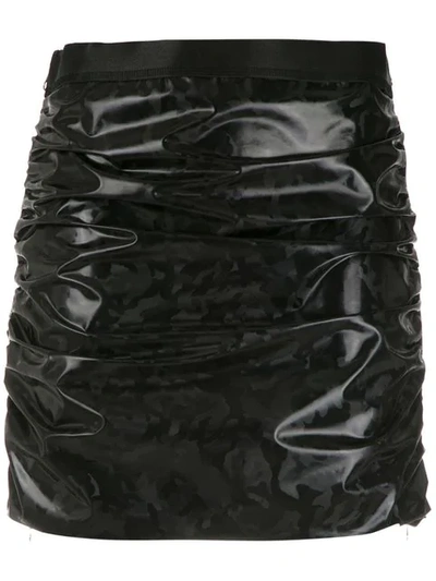 À La Garçonne Rubber Camo Skirt In Black