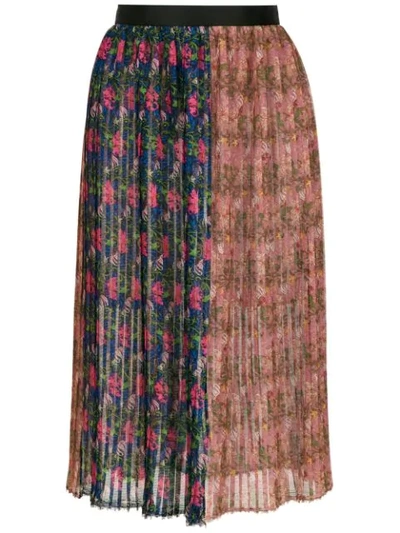 À La Garçonne Pleated Printed Skirt In Multicolour