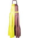 Tibi Cotton Poplin Colourblock Dress In Dusty Plum Multi