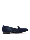 Blue Bird Shoes Suede Loafers In Blue