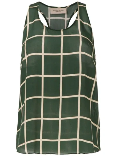 Adriana Degreas Checkered Top In Green