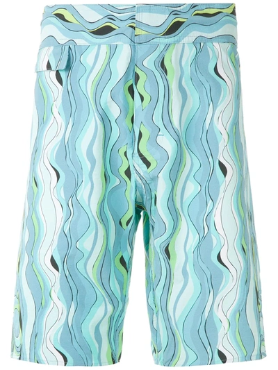 Amir Slama Printed Swim Short In Blue