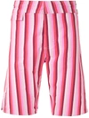 Amir Slama Striped Swim Trunks In Pink