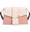 Strathberry Crescent Colorblock Leather Shoulder Bag - Pink In Soft Pink/ Rose/ Burgundy
