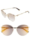 Marc Jacobs Daisy 59mm Tinted Butterfly Sunglasses In Gold