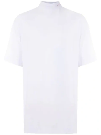 À La Garçonne High Neck T-shirt In White