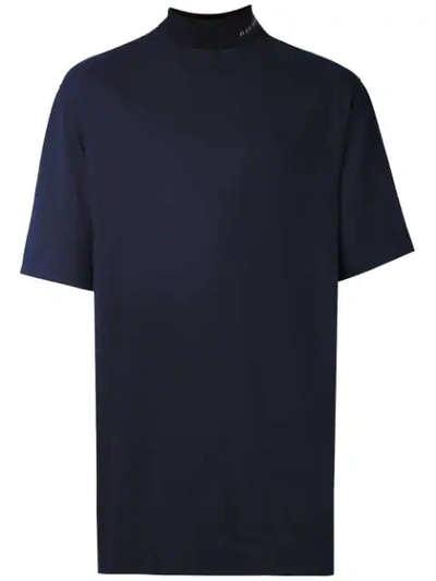 À La Garçonne High Neck T-shirt In Blue