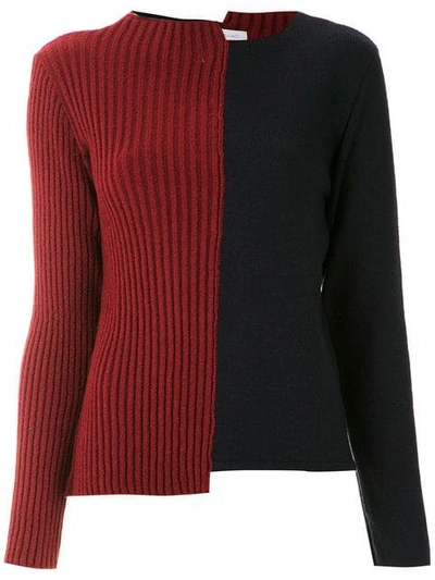 Mara Mac Colour Block Asymmetric Jumper In Blue