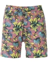 Amir Slama Foliage Print Swim Short In Red