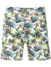 Amir Slama Foliage Print Swim Trunk In White