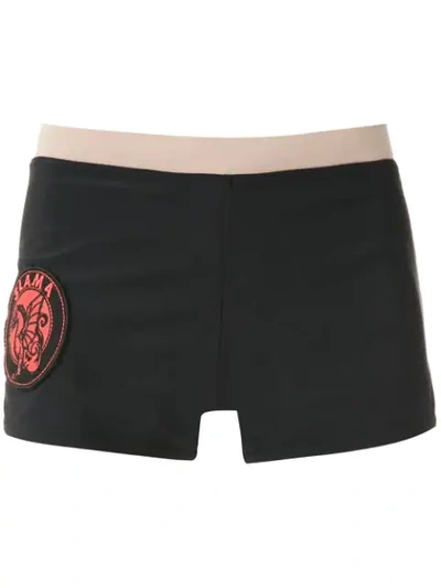 Amir Slama Embroidered Swimming Trunks In Black