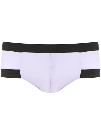 Amir Slama Contrasting Trim Swim Trunks In Purple