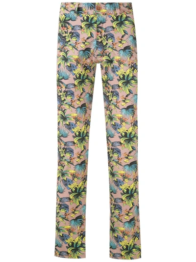 Amir Slama Foliage Print Straight-leg Trousers In Neutrals