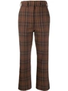 Ports 1961 Checked Straight Trousers In Brown