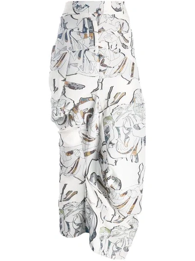 Chalayan Embroidered Skirt In White