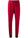 Dolce & Gabbana Appliqué Striped Track Pants In Red