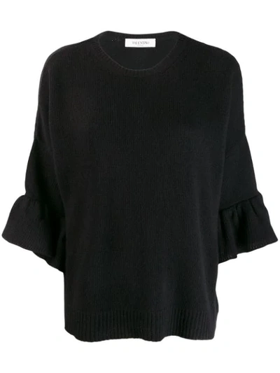 Valentino Flared Sleeve Jumper In Black