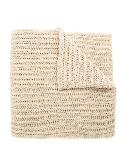 Egrey Chunky Knit Long Scarf In Neutrals