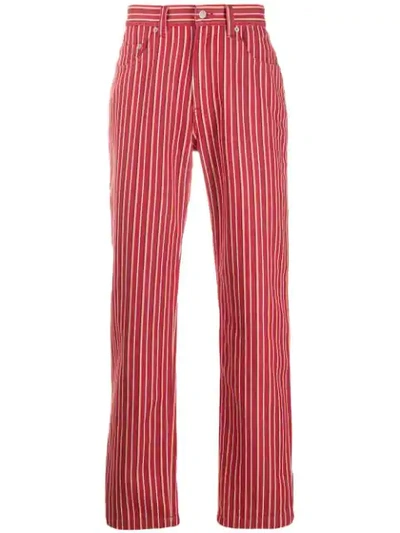 Napa By Martine Rose Striped Trousers In Red