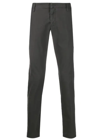 Entre Amis Straight Leg Trousers In Grey