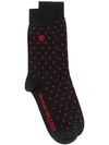 Alexander Mcqueen Gepunktete Socken Mit Totenkopf In Black