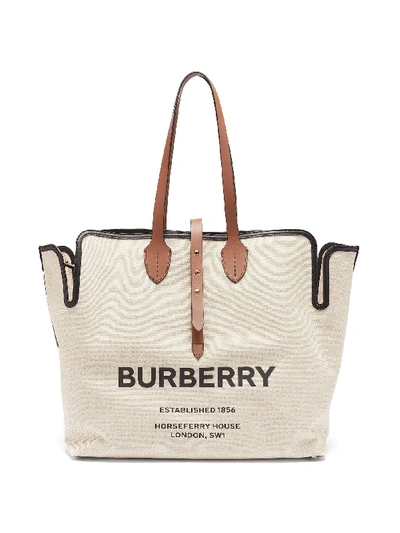 Burberry The Large Soft Cotton Canvas Belt Bag In Malt Brown