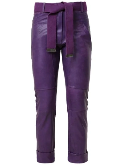 Andrea Bogosian Panelled Cropped Trousers - Purple