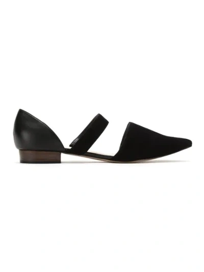 Egrey Pointed Toe Ballerinas In Black