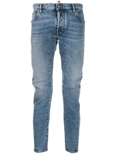 Dsquared2 17cm Tidy Biker Cotton Denim Jeans In Blue