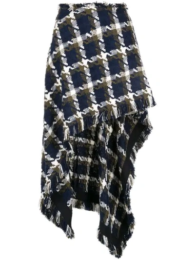 Monse Tweed Asymmetrical Skirt In Multicolour
