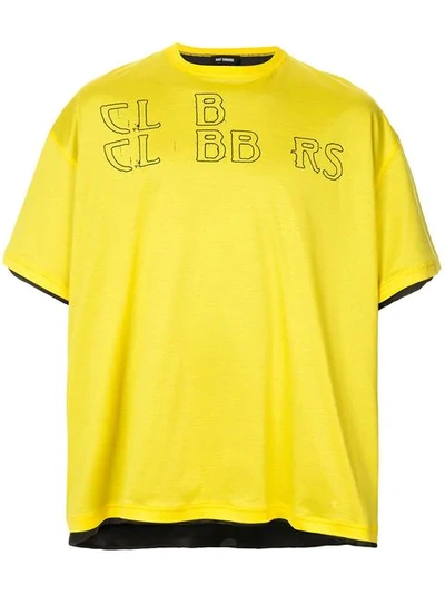Raf Simons Clubbers Print T-shirt In Yellow
