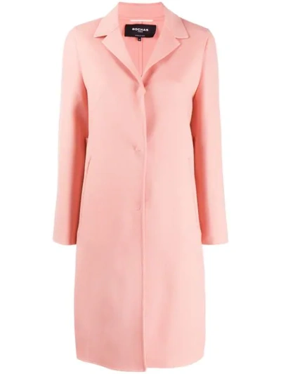 Rochas Single Breasted Coat In Pink