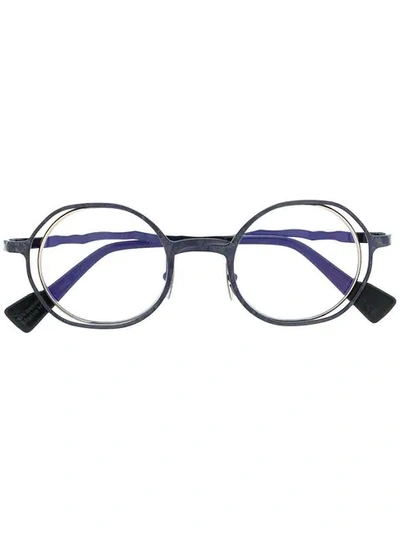Kuboraum Brille Mit Rundem Gestell In Blue