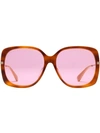 Gucci Specialized Fit Square Sunglasses In Pink