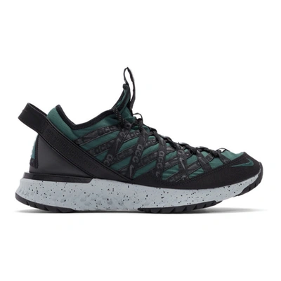 Nike Acg React Terra Gobe Ripstop Sneakers In Deep Jungle/ Black/ Wolf Grey