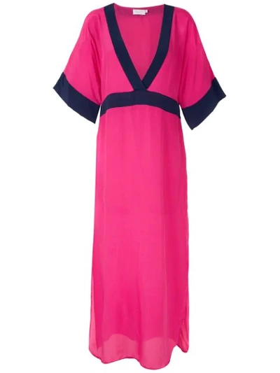 Brigitte Silk Midi Dress In Pink