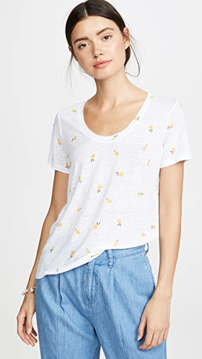 Rails Luna Lemon-print Tee In Citron