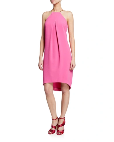 Trina Turk Lucky High-low Halter Dress In Coral