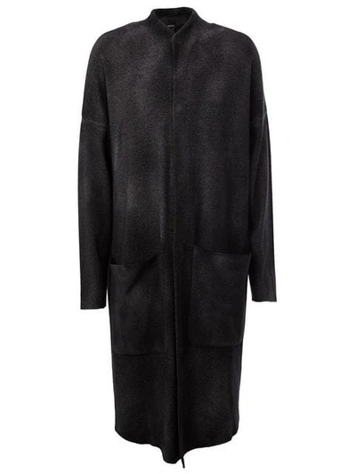 Avant Toi Faded Effect Long Cardigan In Black