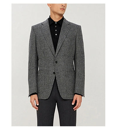 Tom Ford Herringbone Shelton-fit Stretch-wool And Cashmere-blend Blazer In Grey