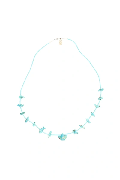 Jessie Western Turquoise Power Animal Necklace In Light Blue