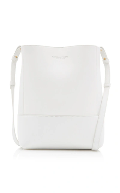 Bottega Veneta Leather Bucket Bag   In White