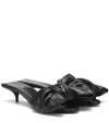 Balenciaga Bow-embellished Leather Mules In Black