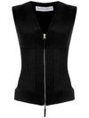 Gloria Coelho Knitted Zip-up Vest In Black