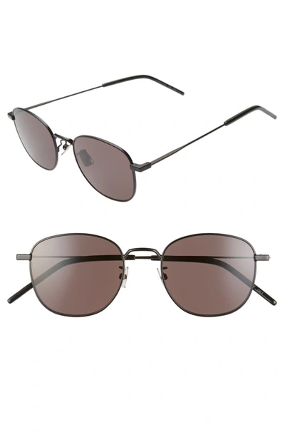 Saint Laurent Men's Square Sunglasses, 50mm In Semi Matte Black