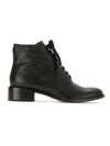 Sarah Chofakian Textured Leather Boots In Black